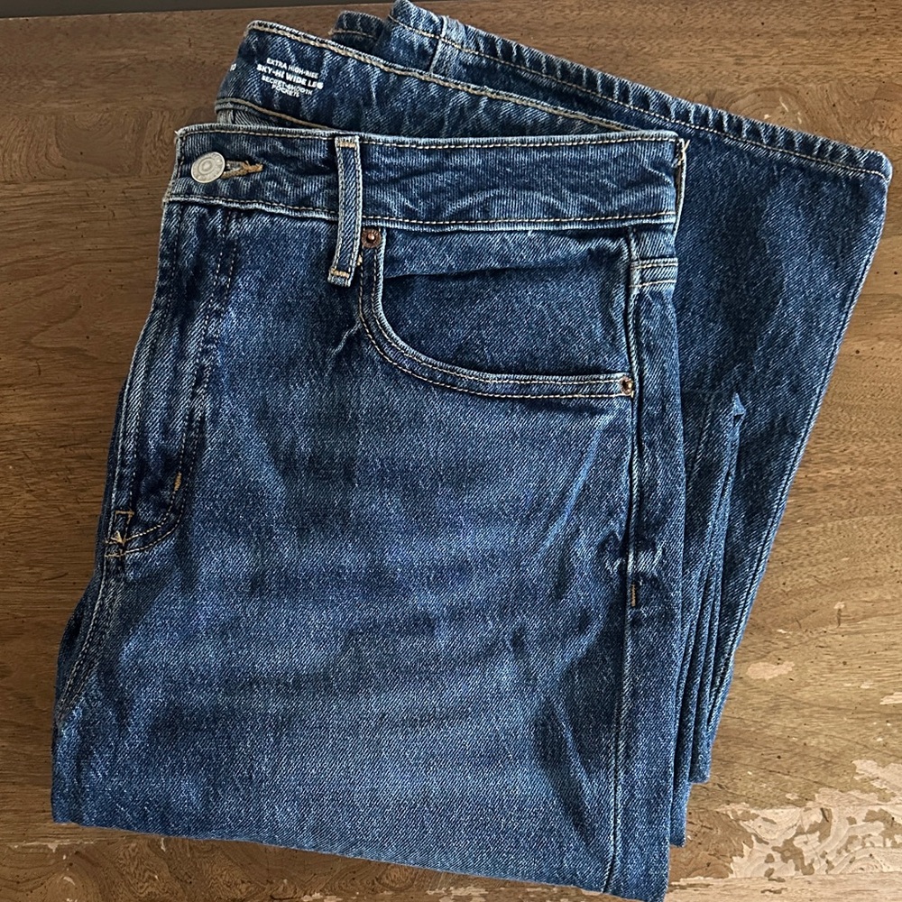 Old Navy Sky High Wide Leg Denim Jeans